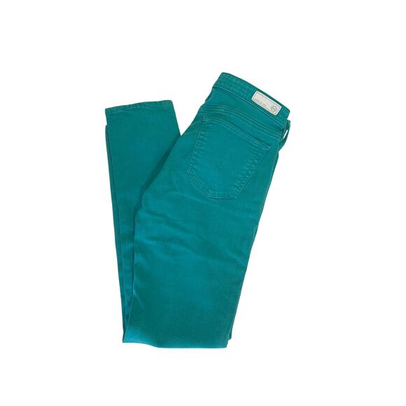 AG Adriano Goldschmied The Stevie Ankle Slim Straight Leg Women's Size 25R Teal - Picture 2 of 13